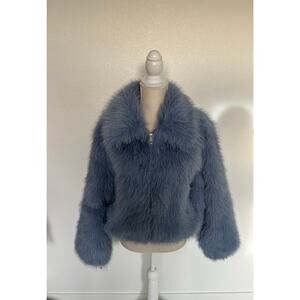 Jason Wu Light Blue Faux Fur Jacket - M